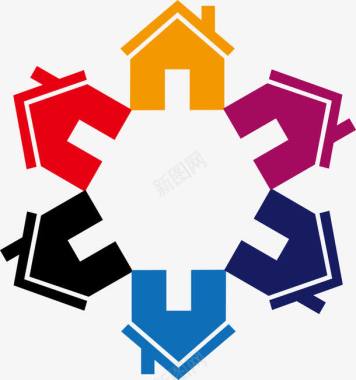 彩色简约家具家居logo图标图标