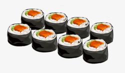 芝士紫菜包饭写实手绘寿司日本手账高清图片
