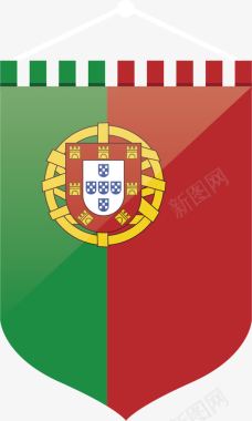 盾牌上的葡萄牙国旗图标图标