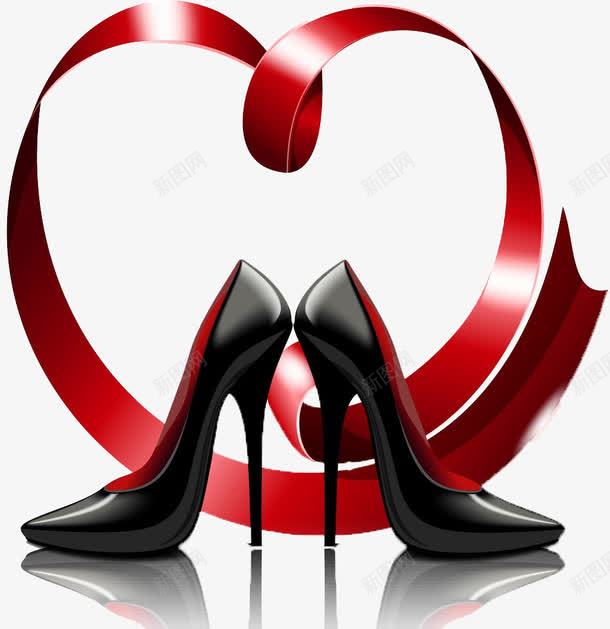黑色高跟鞋png免抠素材_新图网 https://ixintu.com 剪影 女人 女性 女性用品 女性高跟鞋 小腿 红色丝带 鞋子 高跟鞋 高跟鞋广告 黑色高跟鞋