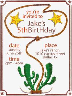 创意绳索创意儿童生日派对邀请函高清图片