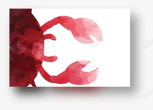 红色的螃蟹名片png免抠素材_新图网 https://ixintu.com 卡片 名片 水彩画 海鲜 海鲜名片 红螃蟹 螃蟹 蟹 餐饮