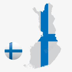 芬兰自助游简约欧美地图芬兰矢量图高清图片