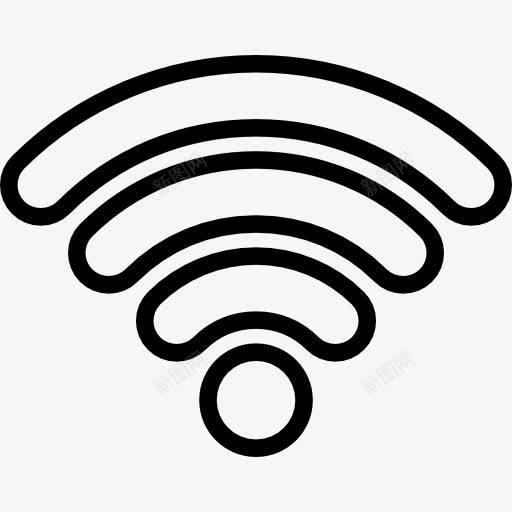 WiFi信号轮廓图标png_新图网 https://ixintu.com WiFi 互联网 信号 标志 概述 苗条的图标 连接