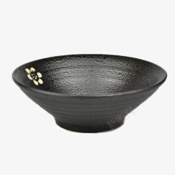 黑色饭碗带花纹的碗高清图片