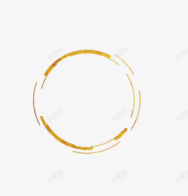 金色圆形png免抠素材_新图网 https://ixintu.com 几何 圆形 背景装饰 金色