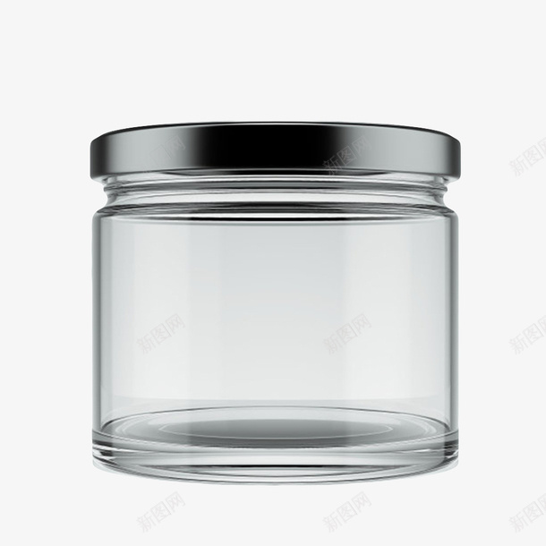 透明玻璃黑色盖子的广口瓶实物png免抠素材_新图网 https://ixintu.com 保存 包装 存储 容器 密封 封存 广口瓶 玻璃 瓶子 盖子 空的 罐子 透明