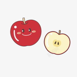 苹果切面卡通红色苹果图高清图片