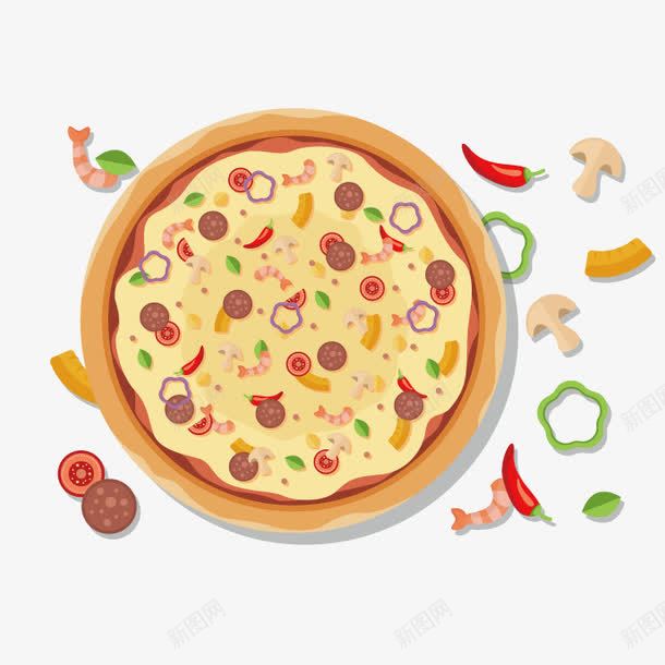 披萨png免抠素材_新图网 https://ixintu.com 卡通 海鲜披萨 美食