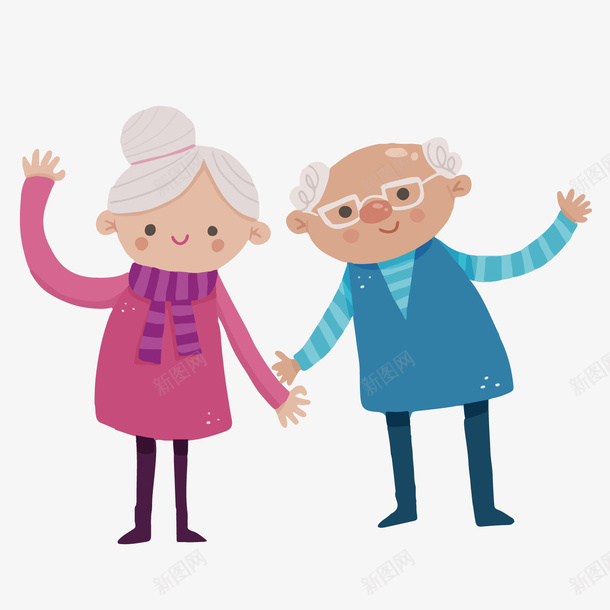 一对扁平化的老年夫妇png免抠素材_新图网 https://ixintu.com 与你携手到老 举手 家庭 扁平化 老伴俩 老年人 老年夫妇 老年夫妇的生活 退休 高举手臂