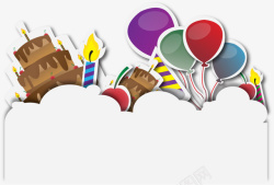 边框气球生日矢量图素材