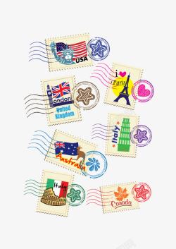 邮票邮戳国家素材