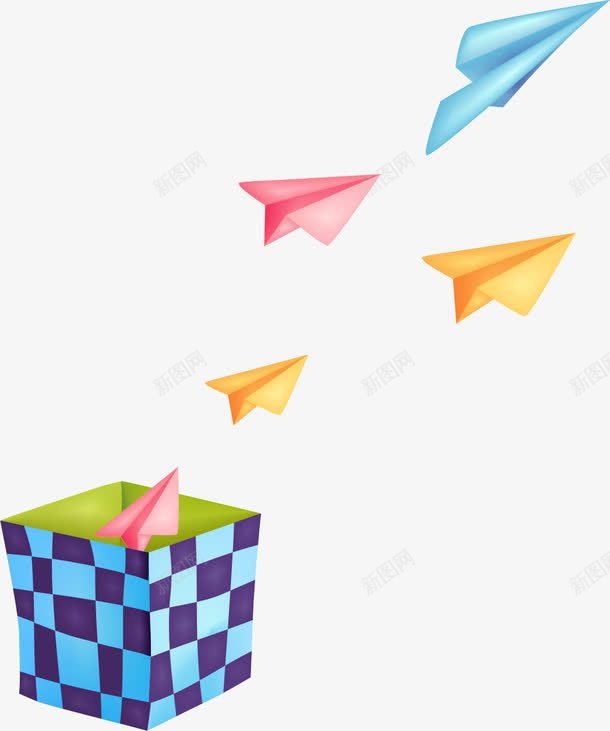 彩色纸飞机png免抠素材_新图网 https://ixintu.com 儿童素材 可爱卡通 幼儿园素材 童年乐趣 纸飞机