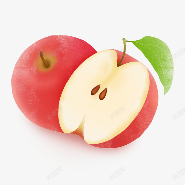 美味手绘水果苹果元素png免抠素材_新图网 https://ixintu.com 水果 美味 苹果 零食