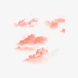 红橙色的朝霞云朵高清图片