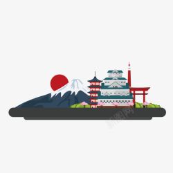 红色塔锅日本建筑高清图片
