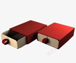 红色纸箱高档可抽拉式红色瓦楞纸盒高清图片