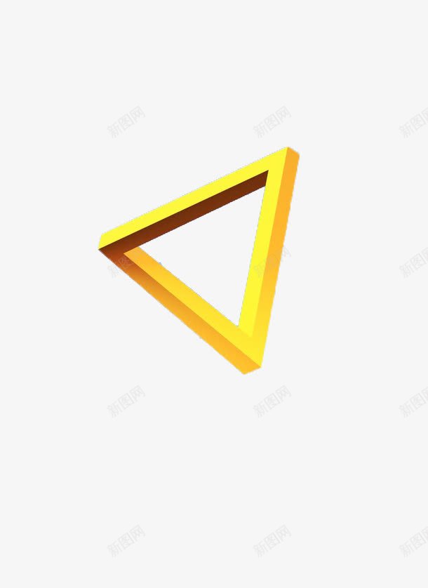 金色立体倒三角png免抠素材_新图网 https://ixintu.com 倒三角 几何 创意图形 立体 金色