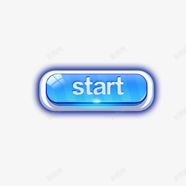 开始按钮png免抠素材_新图网 https://ixintu.com 圆条型 点击按钮 蓝色 酷炫