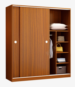 木质板式板式二门移门大衣柜高清图片