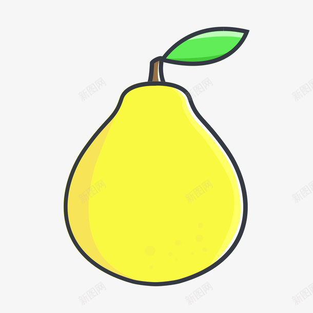 黄色手绘圆弧柚子元素矢量图图标eps_新图网 https://ixintu.com 卡通图标 弧度 弯曲 扁平化 手绘 柚子 水果 食物 黄色 矢量图