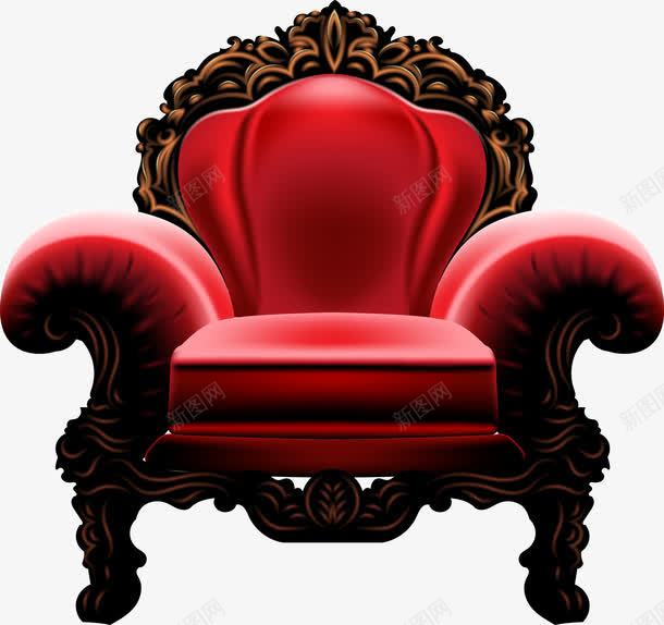 手绘红色沙发png免抠素材_新图网 https://ixintu.com 手绘 椅子 欧式沙发 沙发 红色 豪华