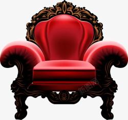 豪华椅子手绘红色沙发高清图片