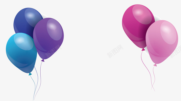 粉色蓝色气球边框矢量图ai免抠素材_新图网 https://ixintu.com 气球 气球束 气球边框 矢量png 粉色气球 蓝色气球 矢量图