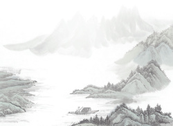 水墨画山水素材