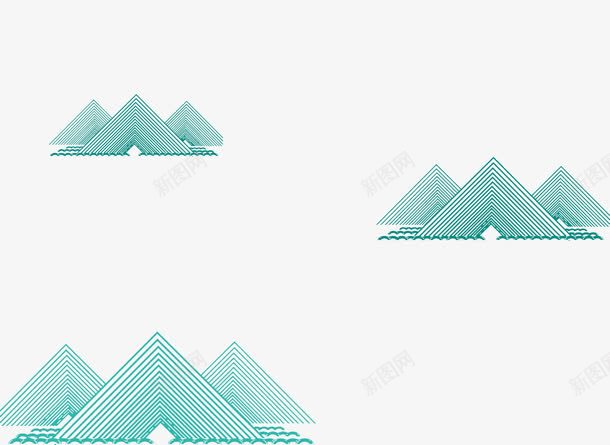 蓝色三角山峰png免抠素材_新图网 https://ixintu.com 三角形 几何山 山 蓝色