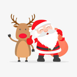 圣诞圣诞老人和麋鹿1素材