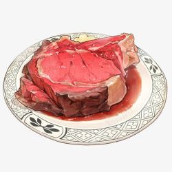 手绘日本美食牛肉素材