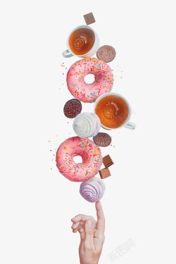 热门航班下午茶甜甜圈系列高清图片