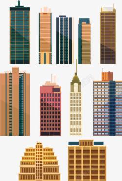 卡通摩天大楼都市建筑卡通图高清图片