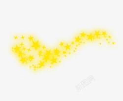 彩带特效发光的黄色星星矢量图高清图片