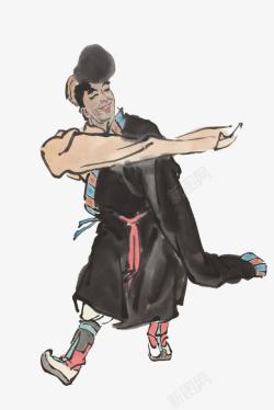 跳舞的藏族男人素材