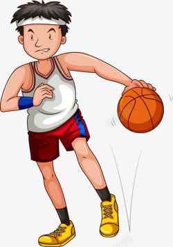 打篮球的小男孩素材