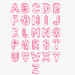 二十六粉红色英文字母矢量图高清图片