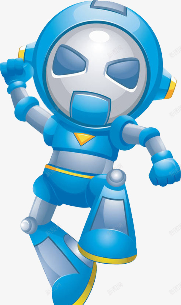激动的蓝色机器人装饰png免抠素材_新图网 https://ixintu.com 卡通手绘 可爱画风 教育 机器人 机器人眼睛 眼睛 科技 装饰
