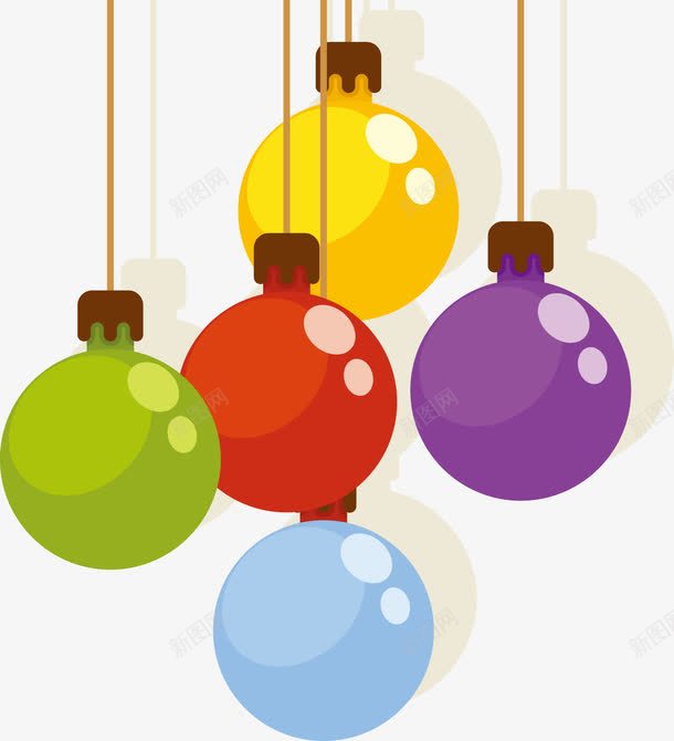 彩色圣诞装饰气球png免抠素材_新图网 https://ixintu.com 吊饰矢量彩色球球 圣诞装饰 彩球 彩色球球 矢量装饰