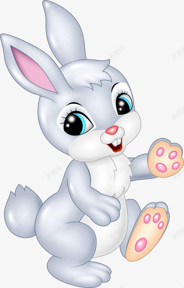 灰色卡通小兔子png免抠素材_新图网 https://ixintu.com 免抠PNG 兔子简笔画 卡通 呆萌兔子 小动物 小灰兔 森林动物 站立的兔子 超级可爱 野兔