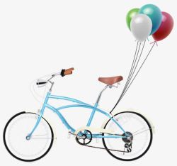 糖果色气球卡通自行车素材
