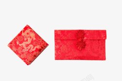 红包布袋素材红色新年装饰高清图片