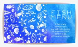 贝壳鱼简约手绘海鲜底纹高清图片