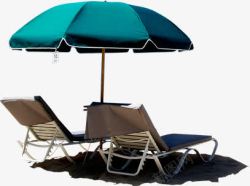 沙滩座椅沙滩海边座椅太阳伞高清图片