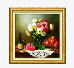花瓶油画油画相框高清图片