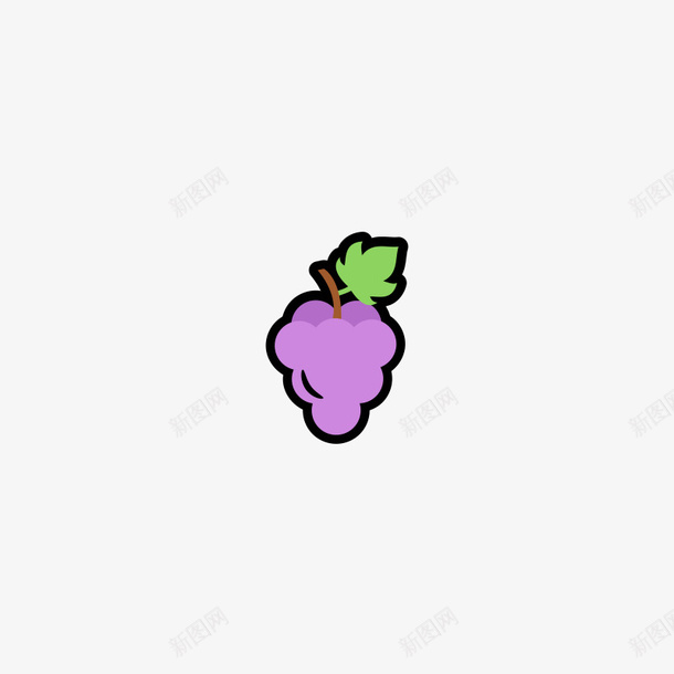 卡通紫色葡萄图标png_新图网 https://ixintu.com 卡通 卡通提子 图标 手绘 水果 葡萄