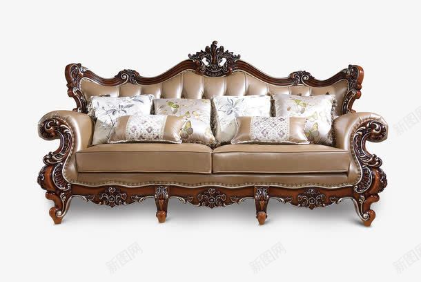 欧美沙发png免抠素材_新图网 https://ixintu.com 产品实物图 大气沙发 家具 时尚沙发 棕色沙发 沙发椅 皮质沙发