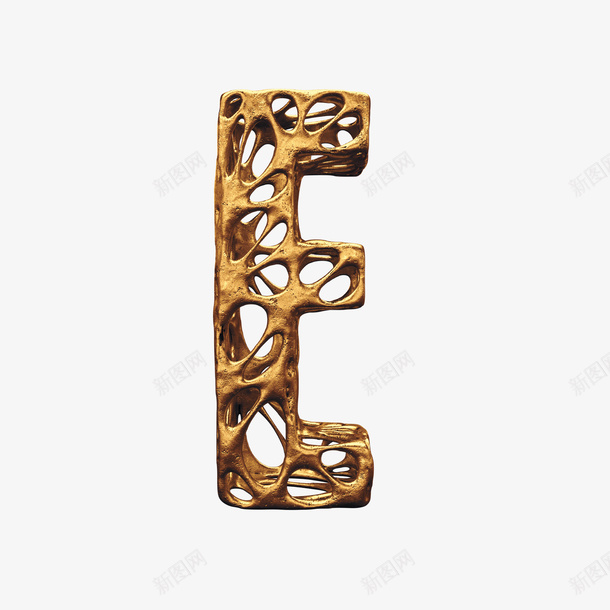 3D金属镂空字母Epng免抠素材_新图网 https://ixintu.com 3D 字母 金属 金色 镂空