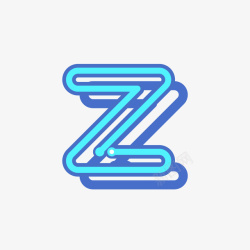 霓虹灯风格的字母Z矢量图素材